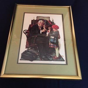 "Doctor and the Doll" Framed CPC Reproduction Print Wall Art by Norman Rockwell